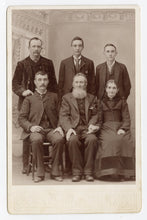 Load image into Gallery viewer, Antique Victorian Family Portrait Cabinet Card, Parents and Four Sons