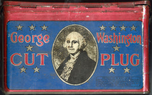 Antique GEORGE WASHINGTON Tobacco Tin, LUNCHBOX || EMPTY