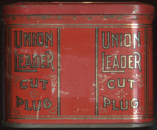 Load image into Gallery viewer, Rectangular Vintage Red Union Leader Cut Plug Tabacco Tin Package - TheBoxSF