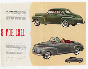 Vintage 1941 New Mercury 8 Illustrated Car Catalog