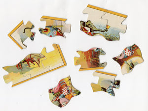 Antique Children's Litho Circus Puzzle, Elephant and Clown