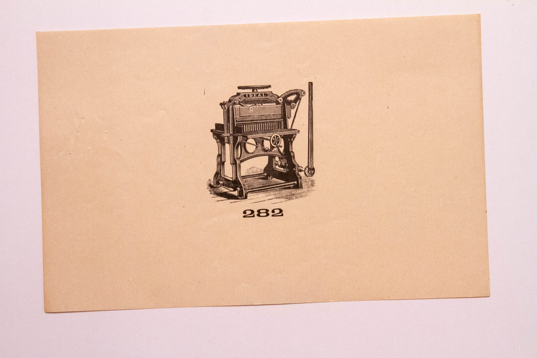 Old Letterpress and Printing Equipment Original Drawings, Press #282 Ideal