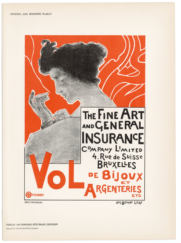 med sig forælder folkeafstemning 1897 DAS MODERNE PLAKAT, "The Fine Art General Insurance Co." Original –  TheBoxSF